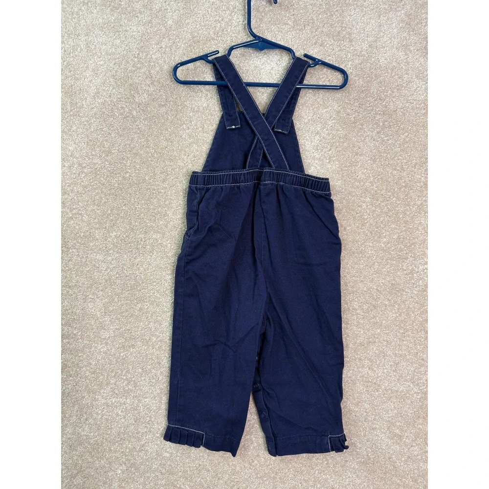 VTG GYMBOREE Overalls Kid's 12-18M 12M‎ 18M Blue Vintage Floral Embroidered Y2K